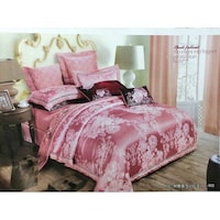 Picture of Li Xin Silk Jacquard King Sized Duvet Cover Bedding Set, Pink