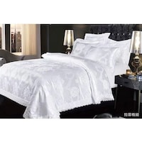 Picture of Li Xin Silk Jacquard King Sized Duvet Cover Bedding Set, White