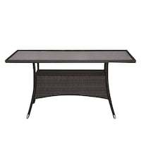 Picture of Oasis Casual Rattan Retangle Table, Black