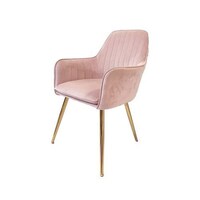 Picture of Jilphar Velvet Fabric Chair with Golden Legs, Pink, JP9999