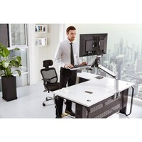 Picture of NB North Bayou Height Adjustable Monitor Stand Desk Mount, White