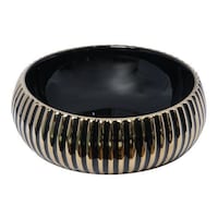 Picture of End Point Round Table Top Ceramic Wash Basin, Black & Gold, EP204