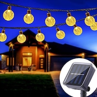 Picture of Blue Carbon 200 LED Solar Outdoor Crystal Ball Lights