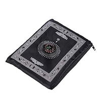 Picture of Portable Muslim Prayer Rug with Pocket Size Compass, Black