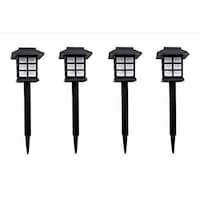 Picture of Outdoor Solar Pathway Lights, Black, Pack of 4pcs