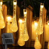 Picture of Blue carbon 100LED Water Drop Solar Powered Lights with 8 Modes, Warm White