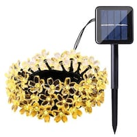 Picture of Cherry Blossom 50 LED Waterproof Solar String Lights, Black, 7 m