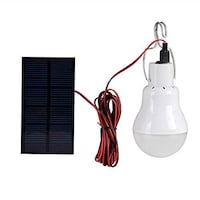 Picture of Portable Solar LED Emergency Light with Solar Panel, White