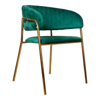 Picture of Mubarak Fabric Metal Chair, Green & Gold