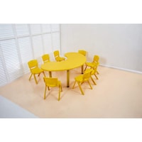 Picture of Xiangyu C Shaped Study Table For Kids, Yellow