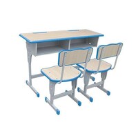 Picture of Children Adjustable Student Study Table And Double seat Set - 7107A