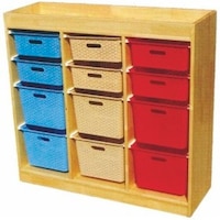 Picture of School Nursery Children Furniture Tray Cabinet, Toys Storage, 12 Trays, Size 100x35x95cm, Model 7118