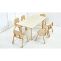 Picture of Preschool Height  Adjustable Wooden Rectangular Table, Beige, (chairs not included) 120x60cm