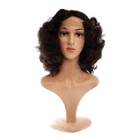 Picture of Oppa Indian Virgin Hair Double Drawn Curly Closure Wigs, Natural Black