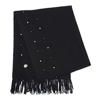 Picture of Areej Flower Design Pashmina Scarfs For Womens, A7597 - Black