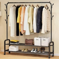 Picture of 2 Layers Metal Clothes Rack With Hook - 125CM