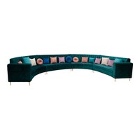 Picture of Tanveer Khan 12 Seater Makhmal Majlis Sofa with Cushions, Green 
