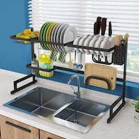 Picture of Stainless Steel 2 Tier Over the Sink Dish Drying Rack