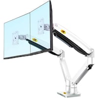 Picture of NB North Bayou Dual Monitor Desk Mount Stand, White, F195A