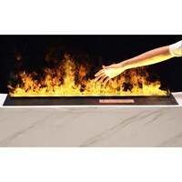 Picture of 3D Built In Electric Fireplace with Remote Control, Black, AM-K301 3D