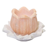 Picture of Ezdan Marble Lotus Pot, 4inch, Pink & White