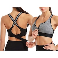 Picture of AQAQ Wireless Front Zip Sports Bra for Womens