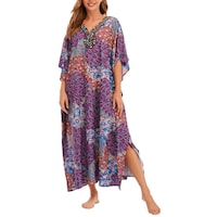 Picture of AQAQ Turkish Kaftans Long Chiffon Swimsuit Cover Up Dress for Women