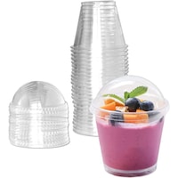 Picture of FUFU Clear Plastic Cups with Lids, Pack of 25pcs