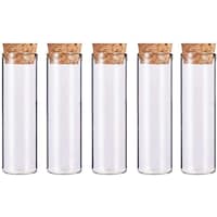 Picture of FUFU Glass Tubes Bottles with Cork Stoppers, 55ml, Pack of 10pcs
