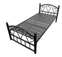 Picture of Heavy Duty Single Sturdy Steel Bed With Mattress - Black