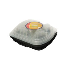Picture of Seven Emirates Triple Compartment HD Black Containers, Pack Of 5Pcs - 36oz