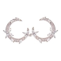 Picture of Lisa Half Moon Stud Earring with Crystal