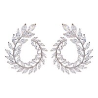 Picture of Lisa Creeper Curve Crystal Stud Earrings, Silver