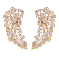 Picture of Lisa Feather Crystal Stud Earrings, Gold