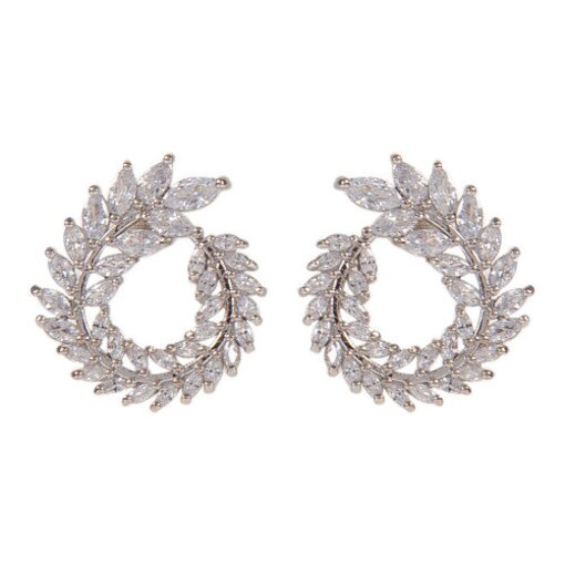 Shop Lisa Circular Curve Crystal Stud Earrings | Dragon Mart UAE