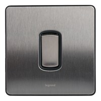 Picture of Legrand Sleek Design Brushed Stainless Steel Switch, Grey