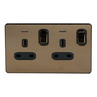 Picture of Legrand Sleek Design Shinny Double Socket Switch With Indicator, Gold