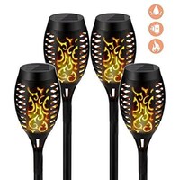 Picture of Solar Powered 12 LED Outdoor Flickering Flame Garden Lights, Set of 4pcs