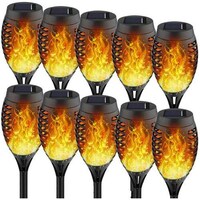 Picture of Solar Powered 12 LED Outdoor Flickering Flame Garden Lights, Set of 10pcs