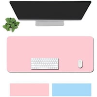 Picture of Jjone Waterproof Non-Slip PU Leather Large Desk Pad, 60x30cm, Pink & Blue