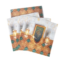 Picture of Lihan Tissue with Ramadan Design, Green & Gold, Pack Of 90 Pcs