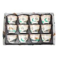 Picture of Lihan Ceramic Coffee Cup Set with Ramadan Design, Multicolor, Pack Of 12 Pcs
