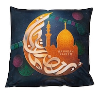 Picture of Lihan Ramadan Kareem Cushion, Blue & Brown