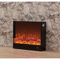 Picture of Built In Electric Fireplace with Remote Control, Black, AM60H