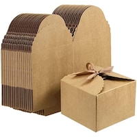 Picture of FUFU Gift Wrap Box With Out Ribbon, 24 Pack, 9 x 9 x 6cm, Brown