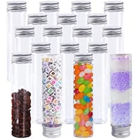 Picture of FUFU Plastic Test Tubes with Caps, 18 Pack, 50 Ml, Clear