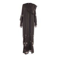 Picture of Ewan Boutique Nida & Chiffon Single Layer Abaya with Shawl, Black & White