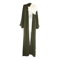 Picture of Ewan Boutique Cey Abaya with Shawl & Beads Design, Green & White