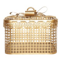 Picture of Le Bonheur Square Decorative Basket, Gold