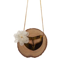 Picture of Le Bonheur Hanging Wooden Décor with Flower, Brown